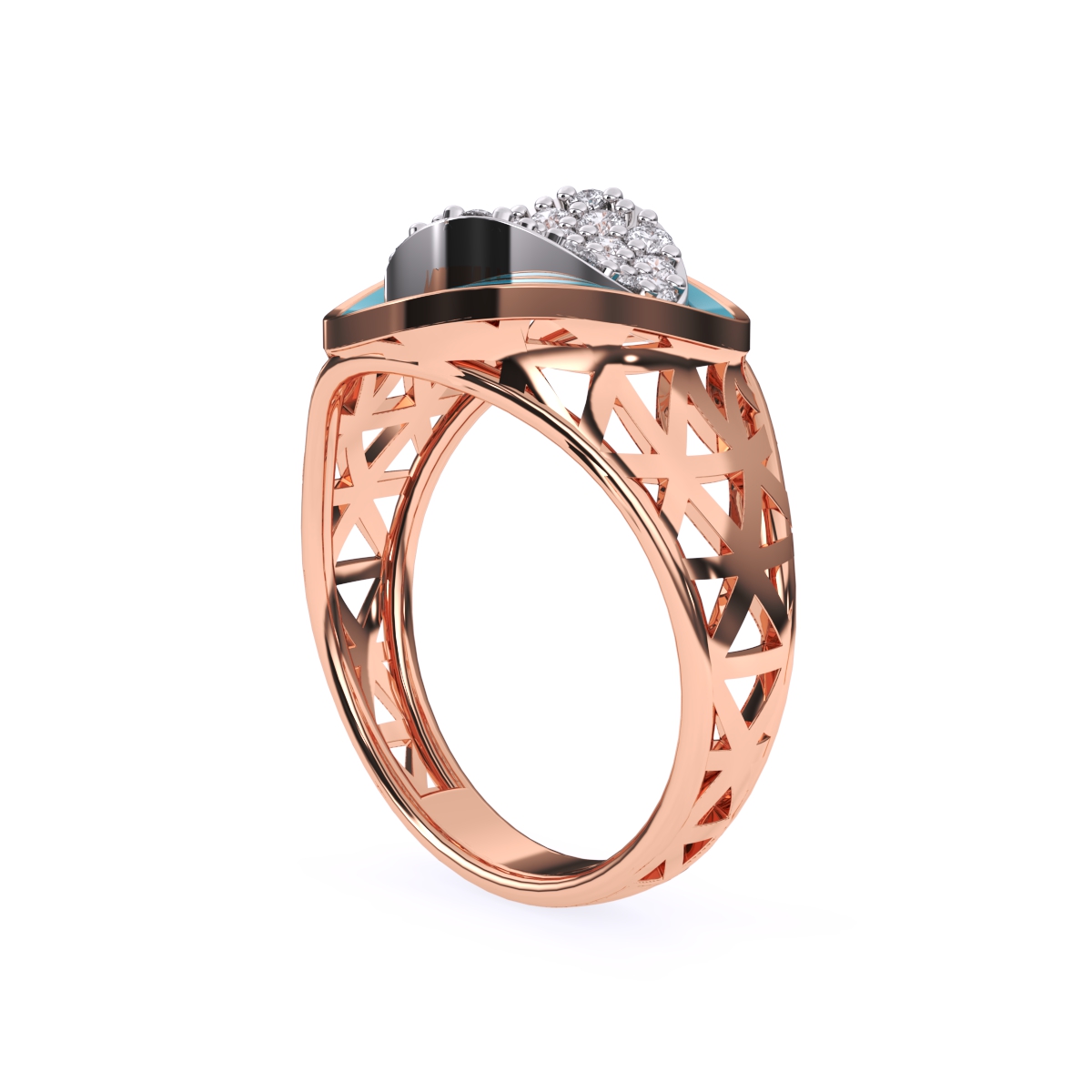 Stylish Vintage Round Cluster Wedding Ring